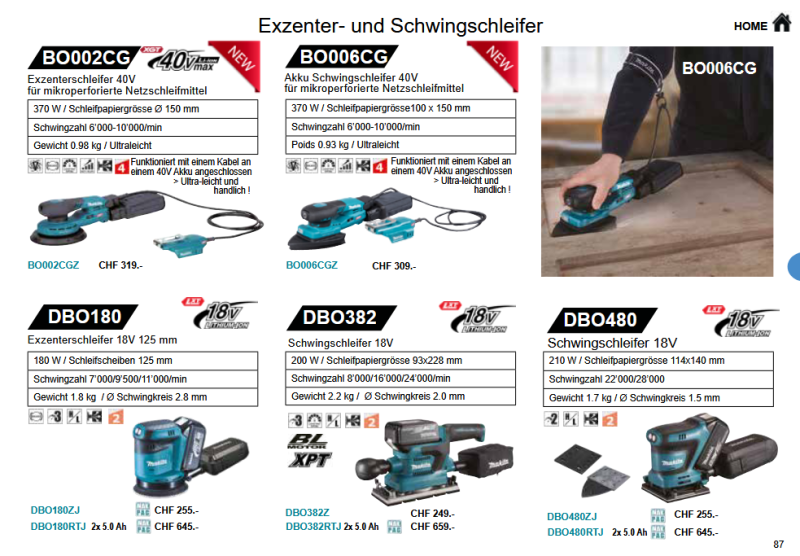 24. Makita Exzenter- und Schwingschleifer